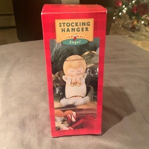 1980 Hallmark Vintage Praying Angel Christmas Stocking Hanger  Orig Box
